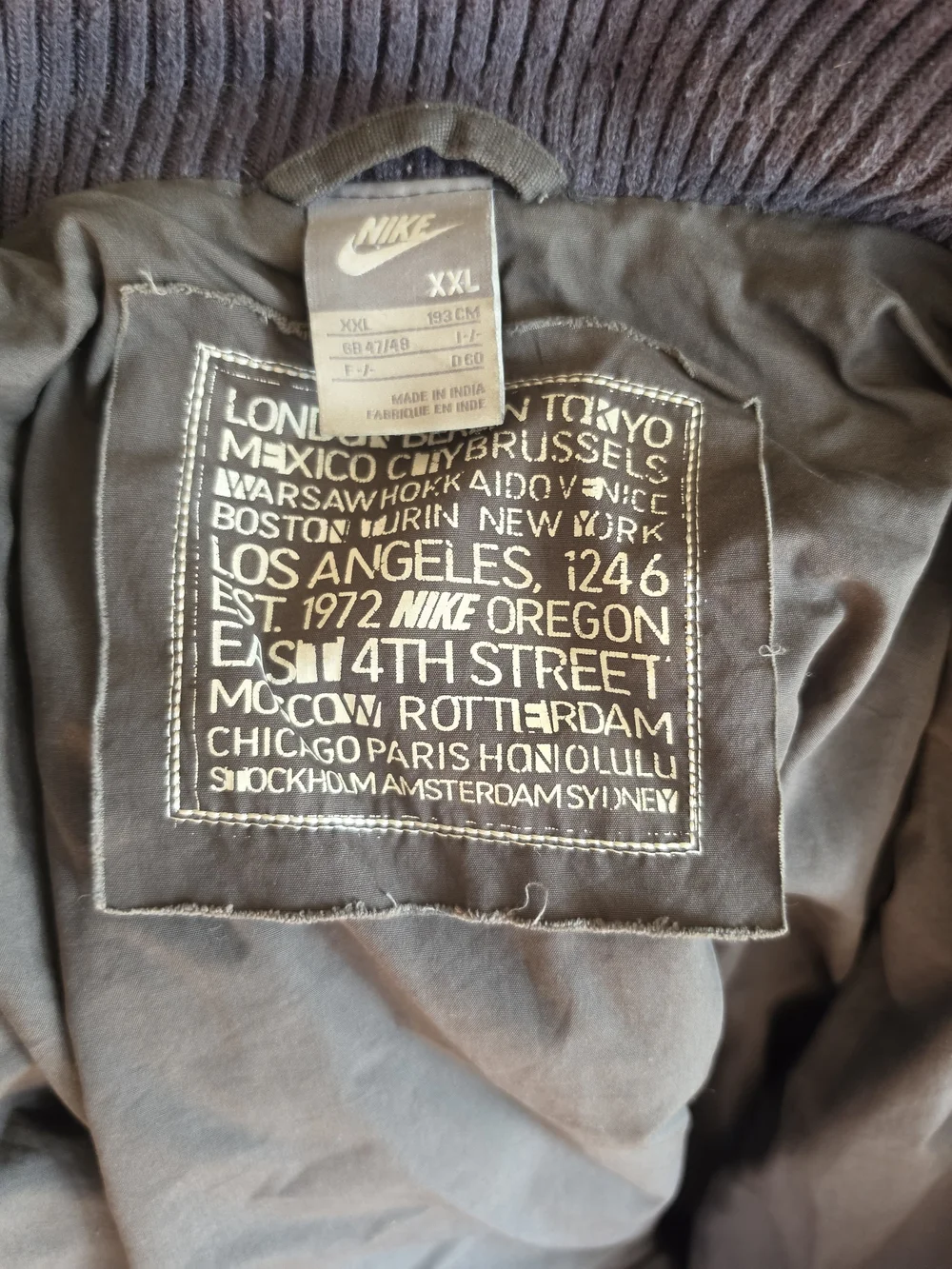 Nike Men's Taupe Utility Performance Jacket with Purple Trim